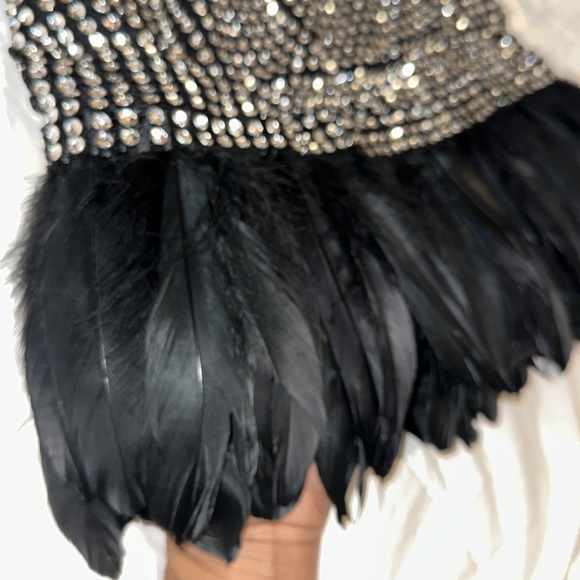 SALE- Crystal & Goose Feather Skirt - Picture 2 of 6